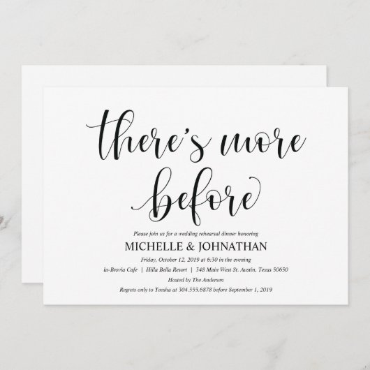 エレガントウェディングリハーサルディナー招待状カード 招待状 (正面/裏面)