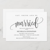 エレガントウェディングリハーサルディナー招待状カード 招待状 (正面/裏面)