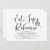 エレガントウェディングリハーサルディナー招待状カード 招待状 (正面/裏面)