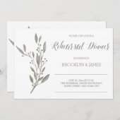エレガントウェディングリハーサル招待状フローラグレー 招待状 (正面/裏面)