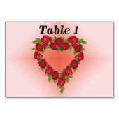 エレガントウェディングレッドローズハートリースオンピンク テーブルナンバー (裏面)