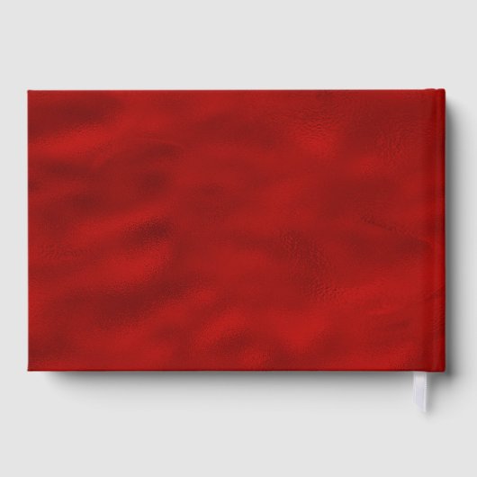 エレガントウェディングレッド金ゴールドホワイトフローラ ゲストブック (裏面)