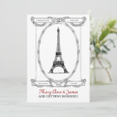 エレガントウェディングヴィンテージパリポストカード 招待状 (スタンド正面)