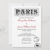 エレガントウェディングヴィンテージパリポストカード 招待状 (裏面)