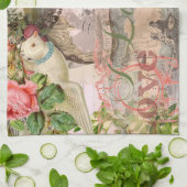 エレガントウェディングヴィンテージ結婚アンティークヴィンテージ キッチンタオル (折り畳み)