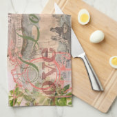 エレガントウェディングヴィンテージ結婚アンティークヴィンテージ キッチンタオル (四つ折り)