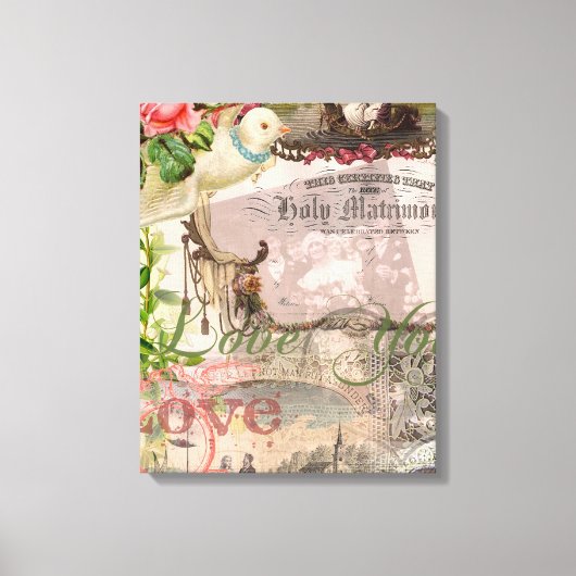 エレガントウェディングヴィンテージ結婚アンティークヴィンテージ キャンバスプリント (正面)