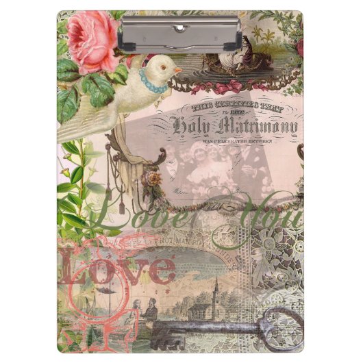 エレガントウェディングヴィンテージ結婚アンティークヴィンテージ クリップボード (正面)