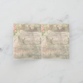 エレガントウェディングヴィンテージ結婚アンティークヴィンテージ サンキューカード (内部)