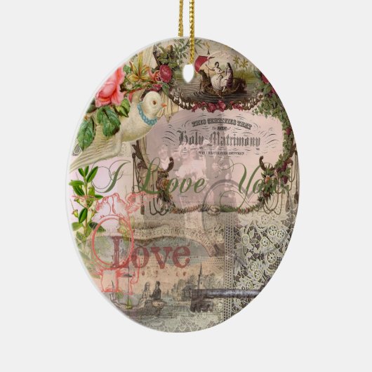 エレガントウェディングヴィンテージ結婚アンティークヴィンテージ セラミックオーナメント (右)