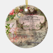 エレガントウェディングヴィンテージ結婚アンティークヴィンテージ セラミックオーナメント (正面)