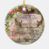 エレガントウェディングヴィンテージ結婚アンティークヴィンテージ セラミックオーナメント (裏面)