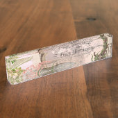 エレガントウェディングヴィンテージ結婚アンティークヴィンテージ デスクネームプレート (側面)