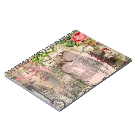 エレガントウェディングヴィンテージ結婚アンティークヴィンテージ ノートブック (左側)