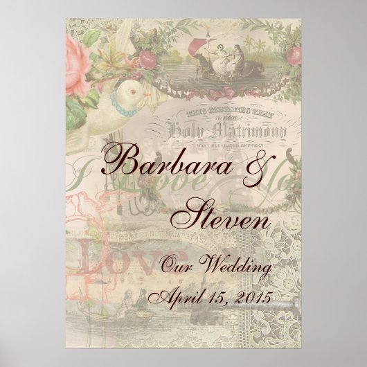 エレガントウェディングヴィンテージ結婚アンティークヴィンテージ ポスター (正面)