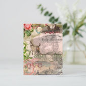 エレガントウェディングヴィンテージ結婚アンティークヴィンテージ ポストカード (スタンド正面)