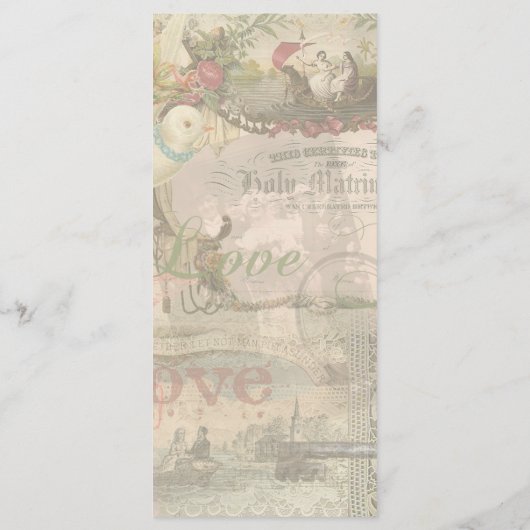 エレガントウェディングヴィンテージ結婚アンティークヴィンテージ メニュー (裏面)