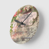 エレガントウェディングヴィンテージ結婚アンティークヴィンテージ ラウンド壁時計 (傾斜)