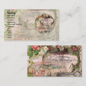 エレガントウェディングヴィンテージ結婚アンティークヴィンテージ 名刺 (正面/裏面)