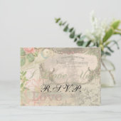 エレガントウェディングヴィンテージ結婚アンティークヴィンテージ 招待状 (スタンド正面)