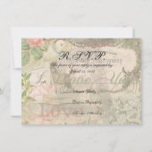 エレガントウェディングヴィンテージ結婚アンティークヴィンテージ 招待状 (裏面)