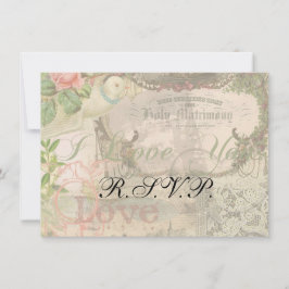 エレガントウェディングヴィンテージ結婚アンティークヴィンテージ 招待状