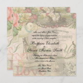 エレガントウェディングヴィンテージ結婚アンティークヴィンテージ 招待状 (正面/裏面)