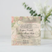エレガントウェディングヴィンテージ結婚アンティークヴィンテージ 招待状 (スタンド正面)