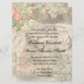 エレガントウェディングヴィンテージ結婚アンティークヴィンテージ 招待状 (正面/裏面)