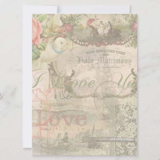 エレガントウェディングヴィンテージ結婚アンティークヴィンテージ 招待状 (裏面)
