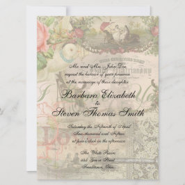 エレガントウェディングヴィンテージ結婚アンティークヴィンテージ 招待状