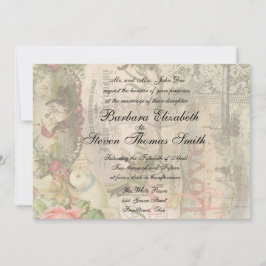 エレガントウェディングヴィンテージ結婚アンティークヴィンテージ 招待状