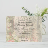 エレガントウェディングヴィンテージ結婚アンティークヴィンテージ 招待状 (スタンド正面)