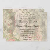 エレガントウェディングヴィンテージ結婚アンティークヴィンテージ 招待状 (正面/裏面)