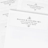 エレガントウェディング差出人住所葉白黒 ラベル