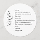 エレガントウェディング座席表 | メニュー (裏面)