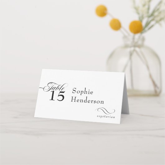 エレガントウェディング座席表 | 食事の選択 プレイスカード (正面)