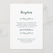 エレガントウェディング披露宴エメラルドグリーンホワイトシック エンクロージャーカード (正面)