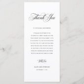 エレガントウェディング披露宴テーブルサンキューカード メニュー (正面)