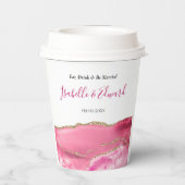 エレガントウェディング披露宴テーブルデコールピンク&金ゴールド 紙コップ (裏面)