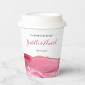 エレガントウェディング披露宴テーブルデコールピンク&金ゴールド 紙コップ (正面)