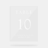 エレガントウェディング披露宴テーブル番号 アクリルサイン (正面)