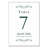 エレガントウェディング披露宴ロマンティックエメラルドグリーン テーブルナンバー (裏面)