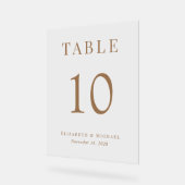 エレガントウェディング披露宴金ゴールドテーブル番号 アクリルサイン (傾斜)