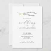 エレガントウェディング招待状ウォーターカラーラベンダー 招待状 (正面)