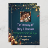 エレガントウェディング招待状カードビューティフルカップル 招待状 (正面/裏面)