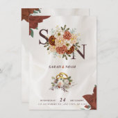 エレガントウェディング招待状クラシック- Romantic 招待状 (正面/裏面)