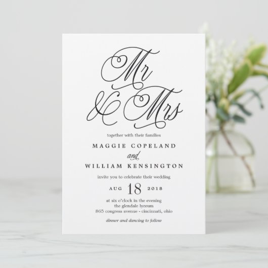 エレガントウェディング招待状クラフト 招待状 (スタンド正面)