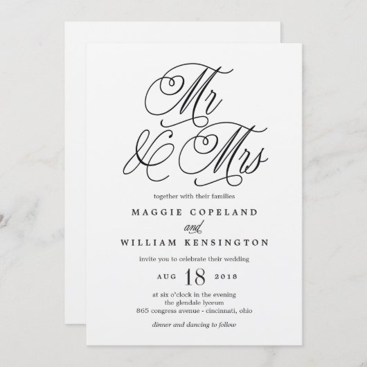 エレガントウェディング招待状クラフト 招待状 (正面/裏面)