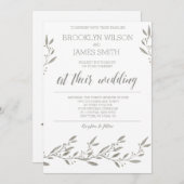 エレガントウェディング招待状グレーフローラ 招待状 (正面/裏面)